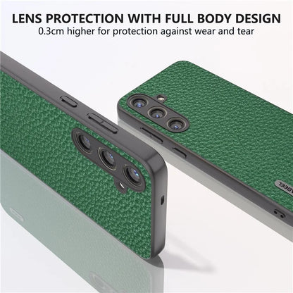 ABEEL Litchi Texture Cover for Samsung Galaxy S24+ Cowhide Leather+PC+TPU Phone Case