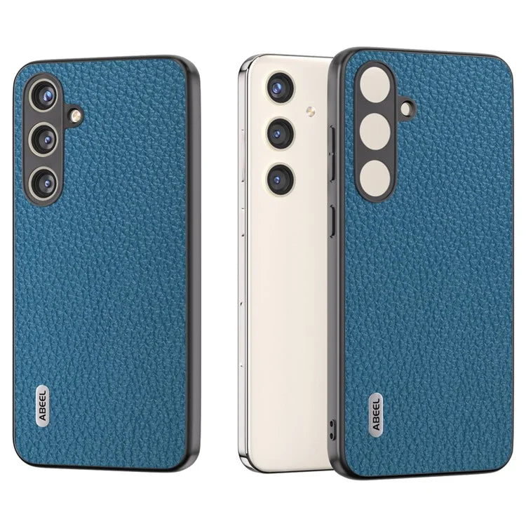 ABEEL Litchi Texture Cover for Samsung Galaxy S24+ Cowhide Leather+PC+TPU Phone Case