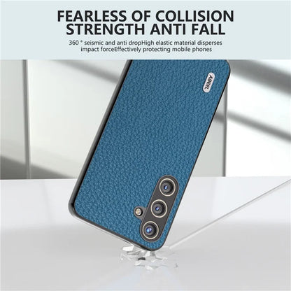 ABEEL Litchi Texture Cover for Samsung Galaxy S24+ Cowhide Leather+PC+TPU Phone Case