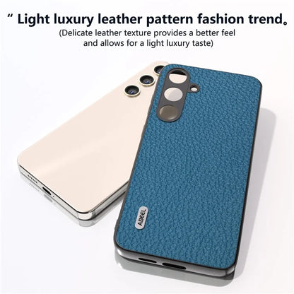 ABEEL Litchi Texture Cover for Samsung Galaxy S24+ Cowhide Leather+PC+TPU Phone Case