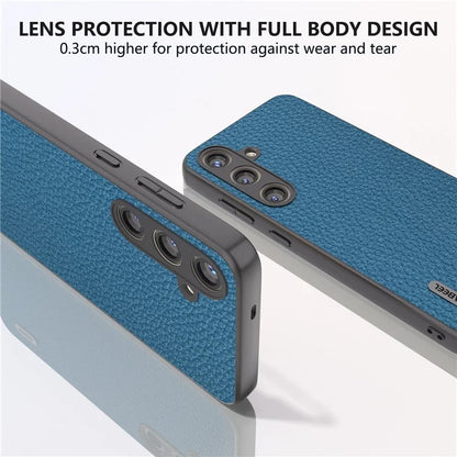 ABEEL Litchi Texture Cover for Samsung Galaxy S24+ Cowhide Leather+PC+TPU Phone Case