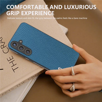 ABEEL Litchi Texture Cover for Samsung Galaxy S24+ Cowhide Leather+PC+TPU Phone Case