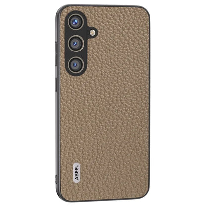 ABEEL Litchi Texture Cover for Samsung Galaxy S24+ Cowhide Leather+PC+TPU Phone Case