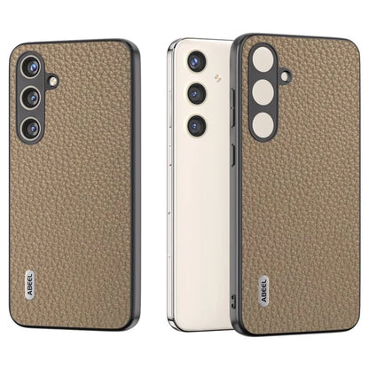 ABEEL Litchi Texture Cover for Samsung Galaxy S24+ Cowhide Leather+PC+TPU Phone Case