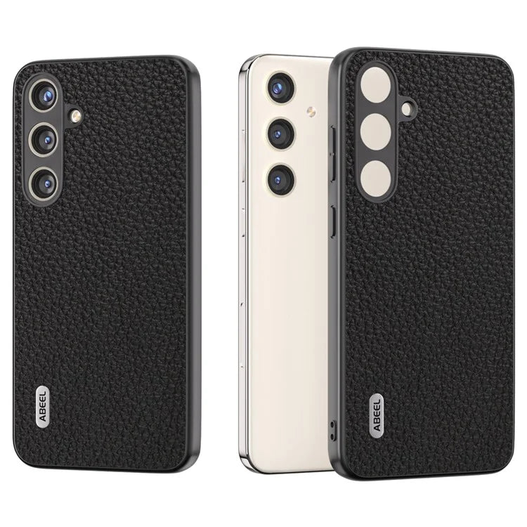 ABEEL Litchi Texture Cover for Samsung Galaxy S24+ Cowhide Leather+PC+TPU Phone Case
