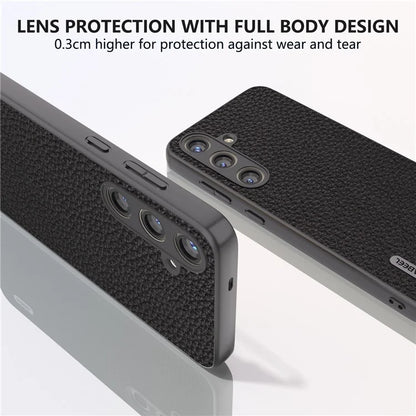 ABEEL Litchi Texture Cover for Samsung Galaxy S24+ Cowhide Leather+PC+TPU Phone Case