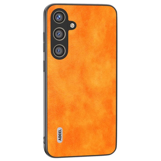 ABEEL For Samsung Galaxy S24 Litchi Texture Back Case PU Leather Coated PC+TPU Phone Cover