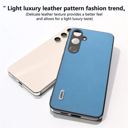 ABEEL For Samsung Galaxy S24 Textured Phone Case Slim PU Leather Shockproof Cover