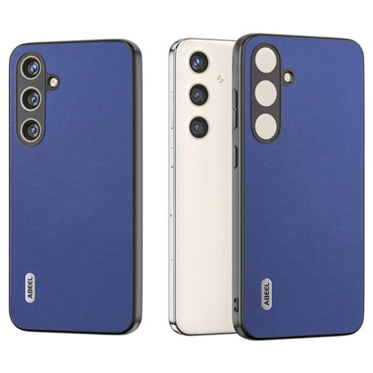 ABEEL For Samsung Galaxy S24 Textured Phone Case Slim PU Leather Shockproof Cover