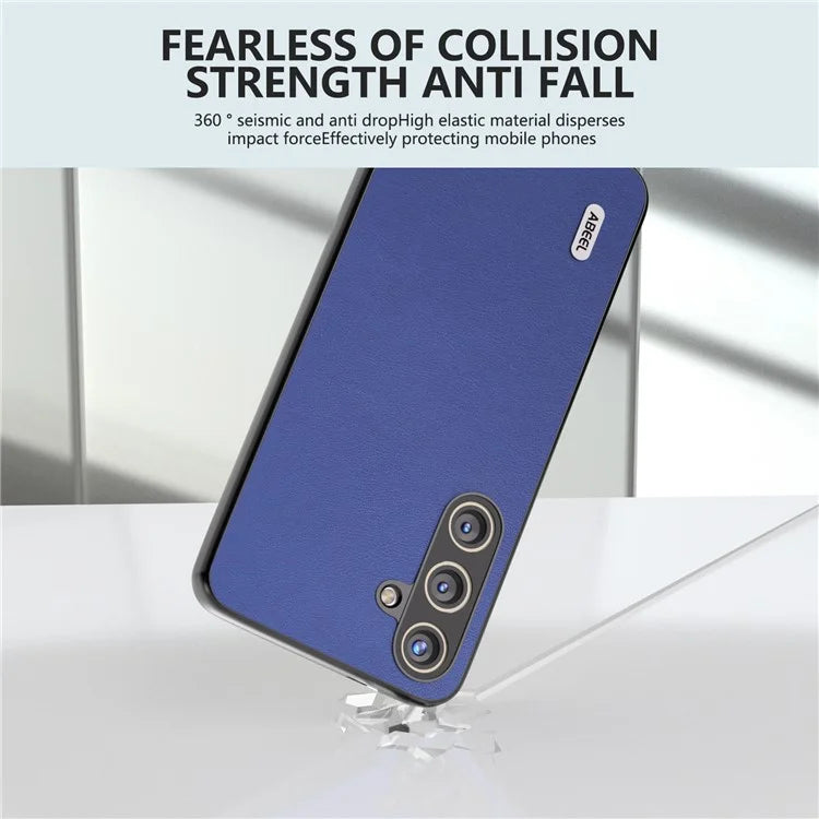 ABEEL For Samsung Galaxy S24 Textured Phone Case Slim PU Leather Shockproof Cover
