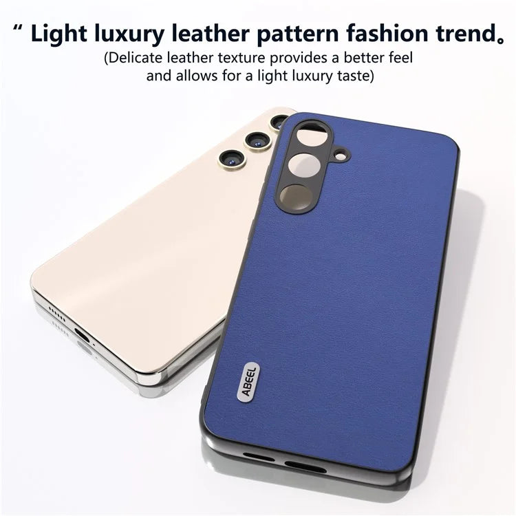 ABEEL For Samsung Galaxy S24 Textured Phone Case Slim PU Leather Shockproof Cover