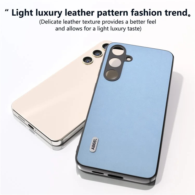 ABEEL For Samsung Galaxy S24 Textured Phone Case Slim PU Leather Shockproof Cover