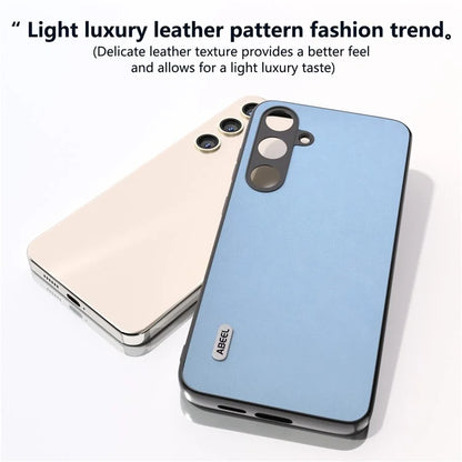 ABEEL For Samsung Galaxy S24 Textured Phone Case Slim PU Leather Shockproof Cover