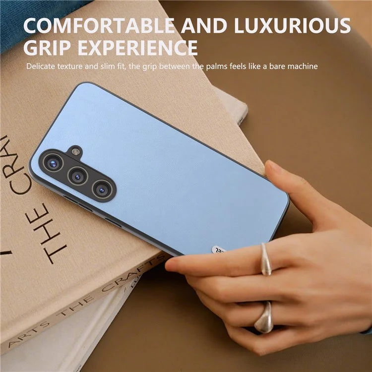 ABEEL For Samsung Galaxy S24 Textured Phone Case Slim PU Leather Shockproof Cover
