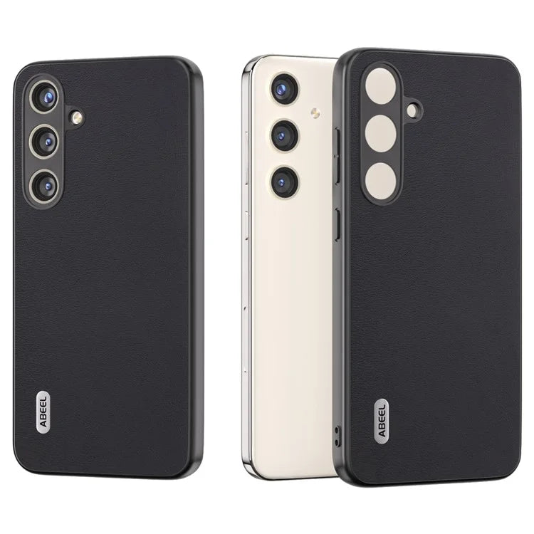 ABEEL For Samsung Galaxy S24 Textured Phone Case Slim PU Leather Shockproof Cover