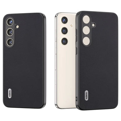 ABEEL For Samsung Galaxy S24 Textured Phone Case Slim PU Leather Shockproof Cover