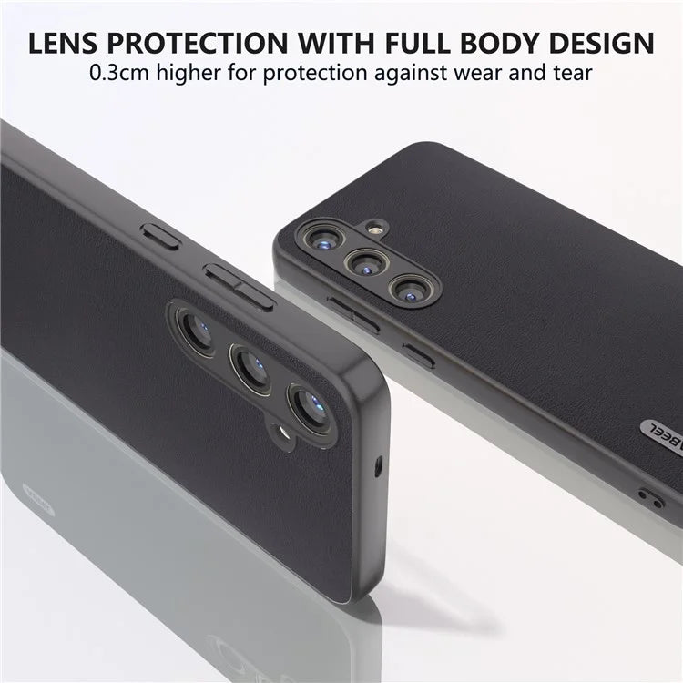 ABEEL For Samsung Galaxy S24 Textured Phone Case Slim PU Leather Shockproof Cover