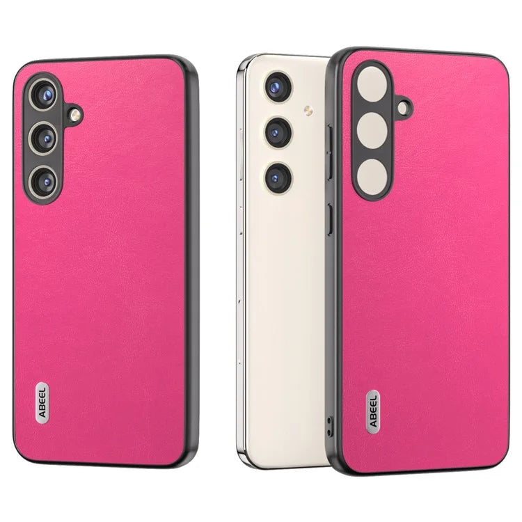 ABEEL For Samsung Galaxy S24 Textured Phone Case Slim PU Leather Shockproof Cover