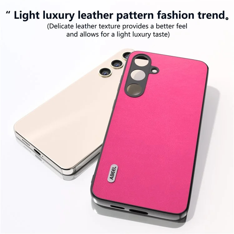 ABEEL For Samsung Galaxy S24 Textured Phone Case Slim PU Leather Shockproof Cover