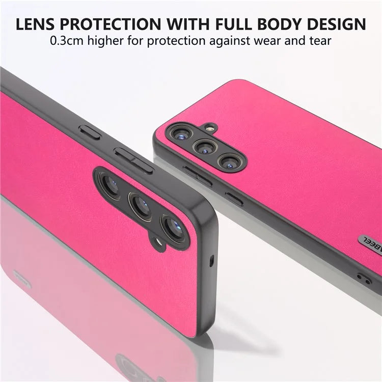 ABEEL For Samsung Galaxy S24 Textured Phone Case Slim PU Leather Shockproof Cover
