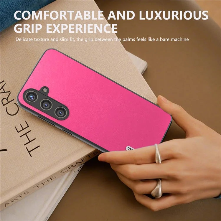 ABEEL For Samsung Galaxy S24 Textured Phone Case Slim PU Leather Shockproof Cover