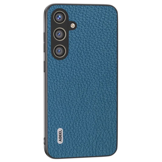 ABEEL For Samsung Galaxy S24 Cowhide Leather+PC+TPU Phone Case Litchi Texture Phone Cover