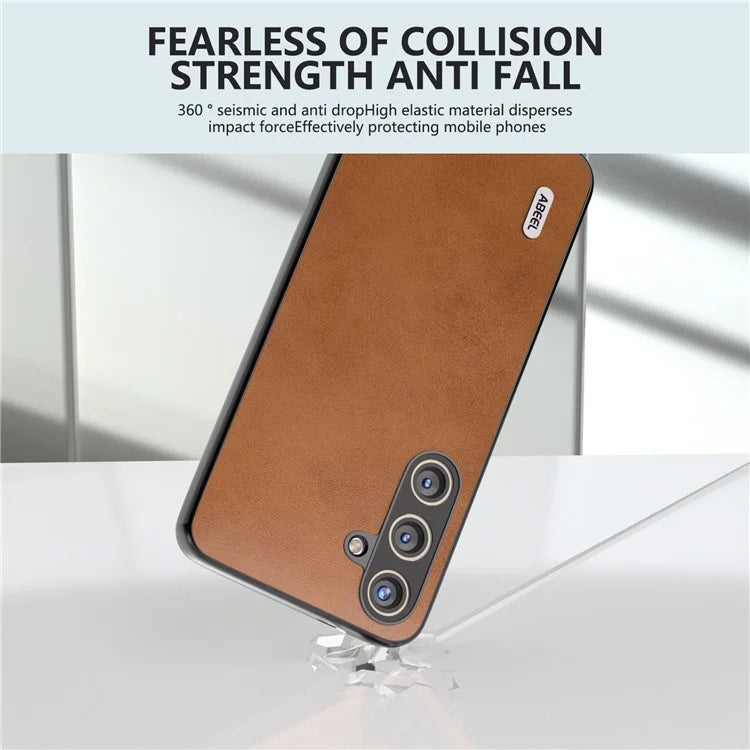 ABEEL For Samsung Galaxy S24 Shockproof Phone Case Leather Coated TPU+PC Cover