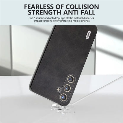 ABEEL For Samsung Galaxy S24 Shockproof Phone Case Leather Coated TPU+PC Cover