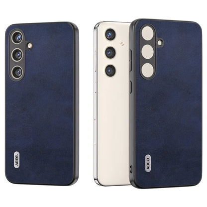 ABEEL For Samsung Galaxy S24 Shockproof Phone Case Leather Coated TPU+PC Cover