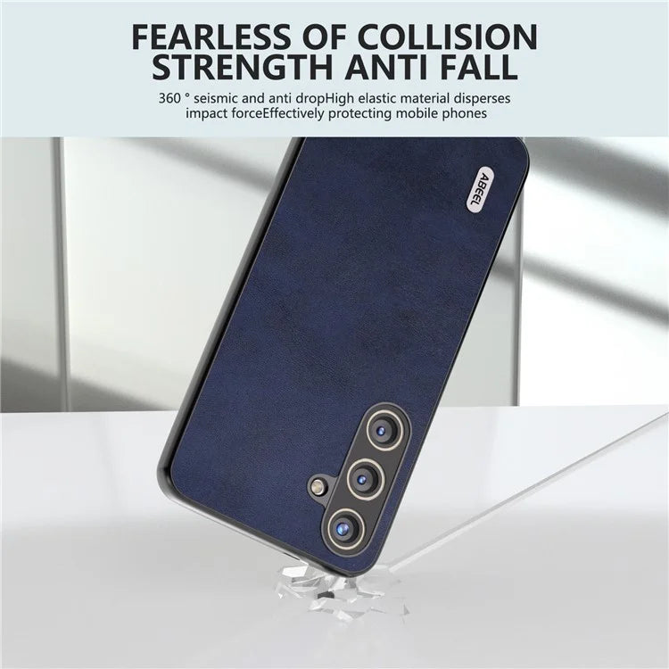 ABEEL For Samsung Galaxy S24 Shockproof Phone Case Leather Coated TPU+PC Cover