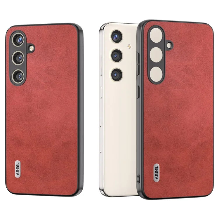 ABEEL For Samsung Galaxy S24 Shockproof Phone Case Leather Coated TPU+PC Cover