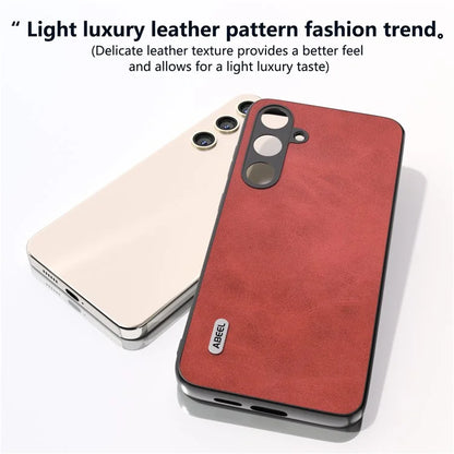 ABEEL For Samsung Galaxy S24 Shockproof Phone Case Leather Coated TPU+PC Cover