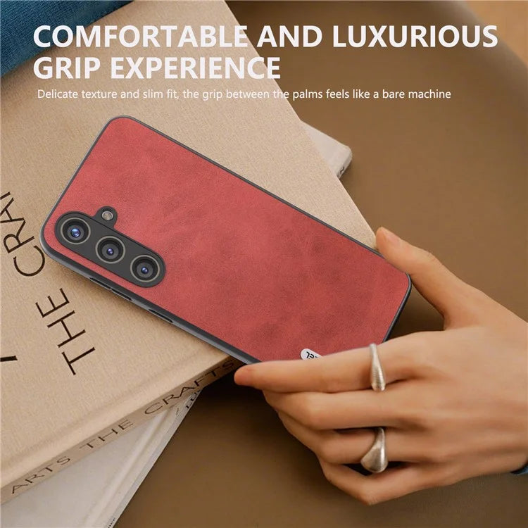 ABEEL For Samsung Galaxy S24 Shockproof Phone Case Leather Coated TPU+PC Cover