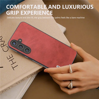 ABEEL For Samsung Galaxy S24 Shockproof Phone Case Leather Coated TPU+PC Cover