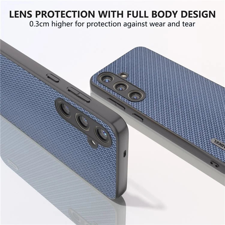 ABEEL for Samsung Galaxy S24 Carbon Fiber Texture Case PU Leather+PC+TPU Protective Phone Cover