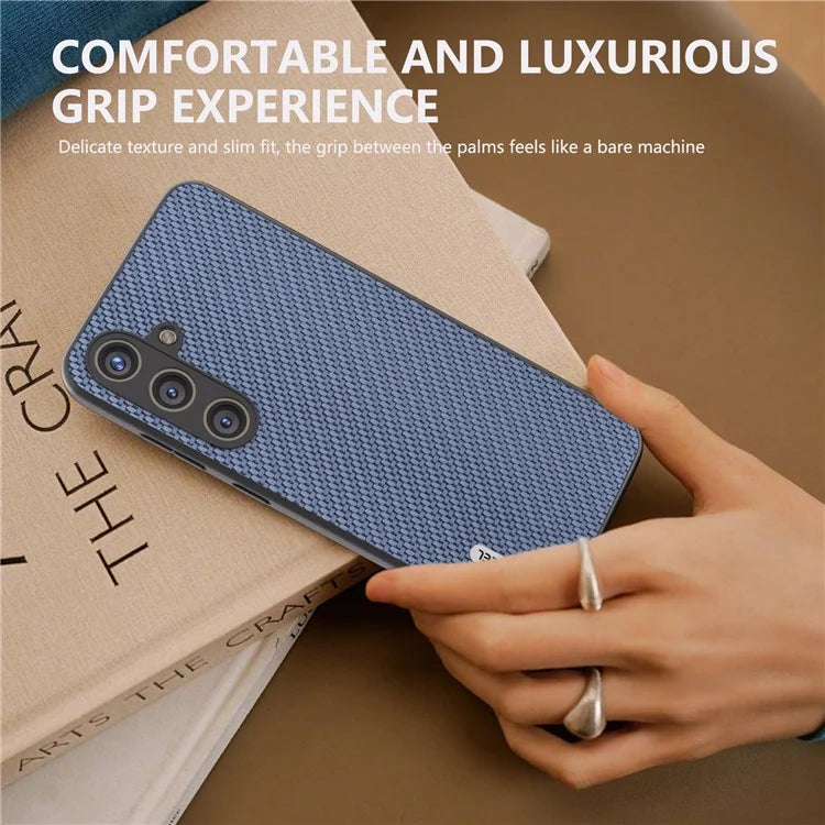 ABEEL for Samsung Galaxy S24 Carbon Fiber Texture Case PU Leather+PC+TPU Protective Phone Cover