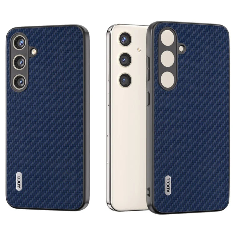 ABEEL for Samsung Galaxy S24 Carbon Fiber Texture Case PU Leather+PC+TPU Protective Phone Cover