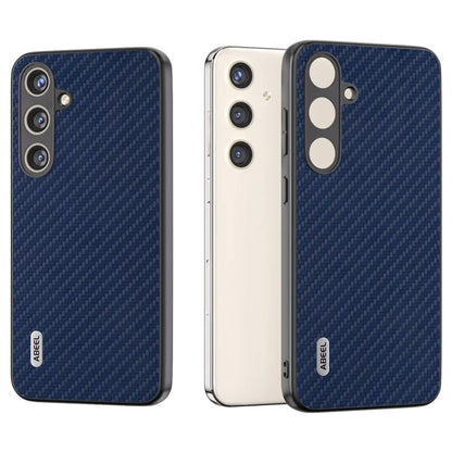 ABEEL for Samsung Galaxy S24 Carbon Fiber Texture Case PU Leather+PC+TPU Protective Phone Cover
