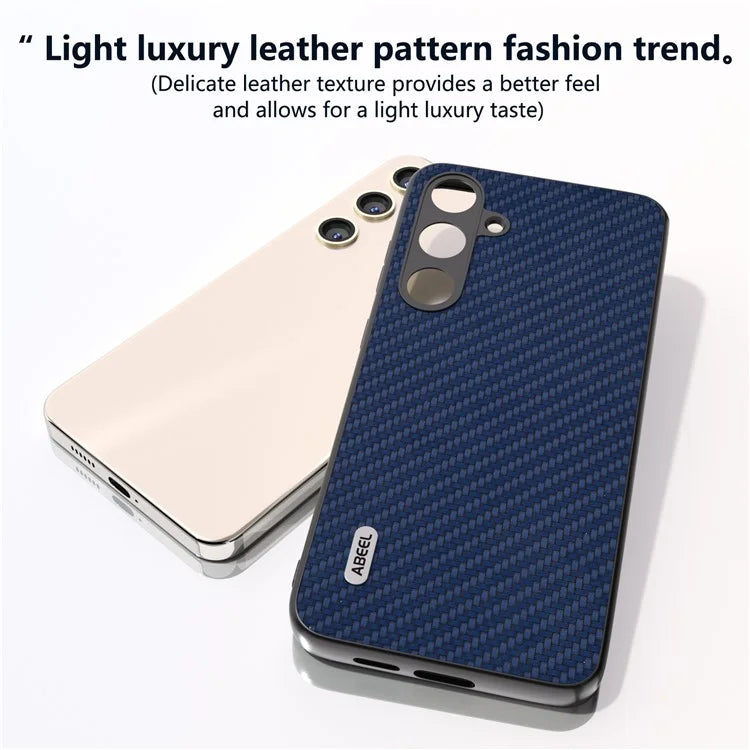 ABEEL for Samsung Galaxy S24 Carbon Fiber Texture Case PU Leather+PC+TPU Protective Phone Cover