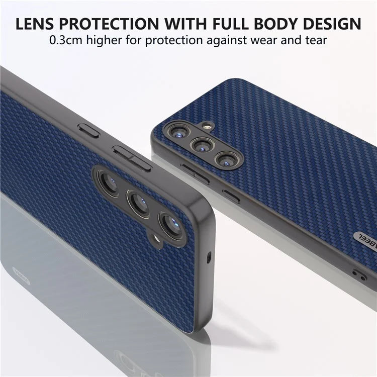 ABEEL for Samsung Galaxy S24 Carbon Fiber Texture Case PU Leather+PC+TPU Protective Phone Cover