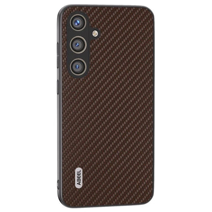 ABEEL for Samsung Galaxy S24 Carbon Fiber Texture Case PU Leather+PC+TPU Protective Phone Cover