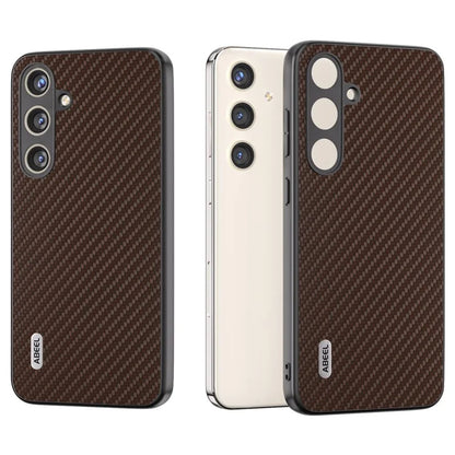 ABEEL for Samsung Galaxy S24 Carbon Fiber Texture Case PU Leather+PC+TPU Protective Phone Cover