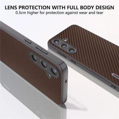ABEEL for Samsung Galaxy S24 Carbon Fiber Texture Case PU Leather+PC+TPU Protective Phone Cover