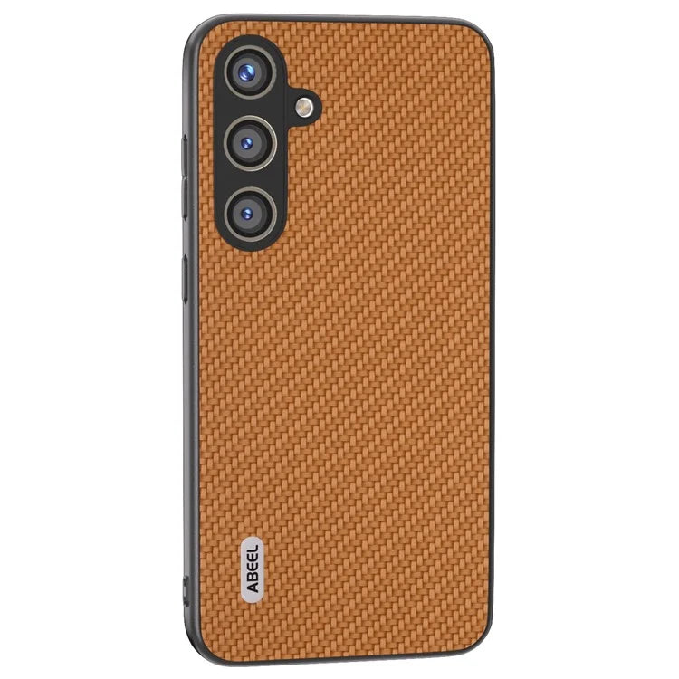ABEEL for Samsung Galaxy S24 Carbon Fiber Texture Case PU Leather+PC+TPU Protective Phone Cover