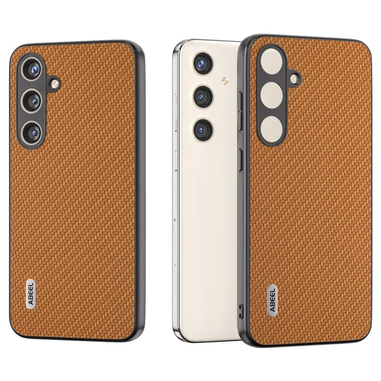 ABEEL for Samsung Galaxy S24 Carbon Fiber Texture Case PU Leather+PC+TPU Protective Phone Cover