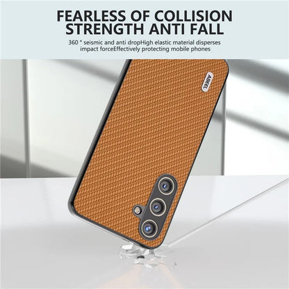 ABEEL for Samsung Galaxy S24 Carbon Fiber Texture Case PU Leather+PC+TPU Protective Phone Cover