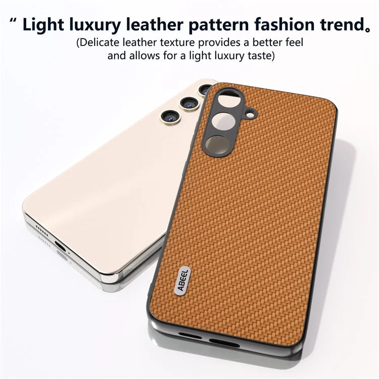 ABEEL for Samsung Galaxy S24 Carbon Fiber Texture Case PU Leather+PC+TPU Protective Phone Cover