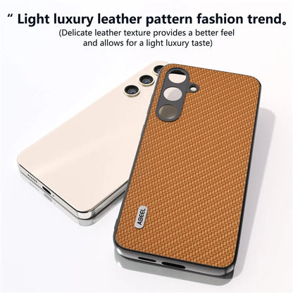 ABEEL for Samsung Galaxy S24 Carbon Fiber Texture Case PU Leather+PC+TPU Protective Phone Cover