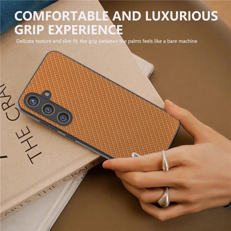 ABEEL for Samsung Galaxy S24 Carbon Fiber Texture Case PU Leather+PC+TPU Protective Phone Cover