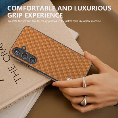 ABEEL for Samsung Galaxy S24 Carbon Fiber Texture Case PU Leather+PC+TPU Protective Phone Cover
